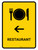 Restaurant With Left Arrow Yellow Portrait - Wall Sign