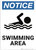 Notice: Swimming Area - Wall Sign