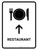 Restaurant With Up Arrow White Portrait - Wall Sign