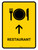 Restaurant With Up Arrow Yellow Portrait - Wall Sign