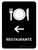 Restaurant With Left Arrow Black Spanish Portrait - Wall Sign