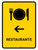 Restaurant With Left Arrow Yellow Spanish Portrait - Wall Sign
