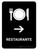 Restaurant With Right Arrow Black Spanish Portrait - Wall Sign