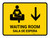 Waiting Room With Down Arrow Yellow Bilingual Spanish Landscape - Wall Sign