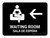 Waiting Room With Left Arrow Black Bilingual Spanish Landscape - Wall Sign