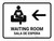 Waiting Room With Left Arrow White Bilingual Spanish Landscape - Wall Sign