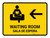 Waiting Room With Left Arrow Yellow Bilingual Landscape - Wall Sign