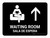 Waiting Room With Up Arrow Black Bilingual Spanish Landscape - Wall Sign