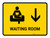 Waiting Room With Down Arrow Yellow Landscape - Wall Sign