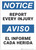 Notice: Report Every Injury Bilingual Spanish - Wall Sign