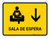 Waiting Room With Down Arrow Yellow Spanish Landscape - Wall Sign