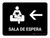 Waiting Room With Left Arrow Black Spanish Landscape - Wall Sign
