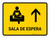 Waiting Room With Up Arrow Yellow Spanish Landscape - Wall Sign