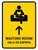 Waiting Room With Up Arrow Yellow Bilingual Spanish Portrait - Wall Sign