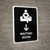 Waiting Room With Down Arrow Black Portrait - Wall Sign