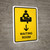 Waiting Room With Down Arrow Yellow Portrait - Wall Sign