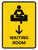 Waiting Room With Down Arrow Yellow Portrait - Wall Sign