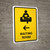 Waiting Room With Left Arrow Yellow Portrait - Wall Sign