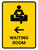 Waiting Room With Left Arrow Yellow Portrait - Wall Sign