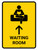 Waiting Room With Up Arrow Yellow Portrait - Wall Sign