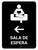 Waiting Room With Left Arrow Black Spanish Portrait - Wall Sign