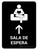 Waiting Room With Up Arrow Black Spanish Portrait - Wall Sign
