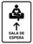 Waiting Room With Up Arrow White Spanish Portrait - Wall Sign