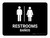 Restrooms Black Bilingual Landscape - Wall Sign