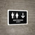 Restrooms With Down Arrow Black Bilingual Spanish Landscape - Wall Sign