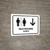 Restrooms With Down Arrow White Bilingual Spanish Landscape - Wall Sign