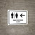 Restrooms With Left Arrow White Bilingual Spanish Landscape - Wall Sign