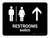Restrooms With Up Arrow Black Bilingual Spanish Landscape - Wall Sign