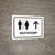 Restrooms With Up Arrow White Landscape - Wall Sign