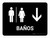 Restrooms With Down Arrow Black Spanish Landscape - Wall Sign
