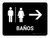 Restrooms With Right Arrow Black Spanish Landscape - Wall Sign