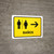 Restrooms With Right Arrow Yellow Spanish Landscape - Wall Sign
