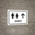 Restrooms With Up Arrow White Spanish Landscape - Wall Sign