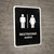 Restrooms Black Bilingual Spanish Portrait - Wall Sign