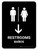 Restrooms With Down Arrow Black Bilingual Spanish Portrait - Wall Sign