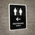 Restrooms With Left Arrow Black Bilingual Spanish Portrait - Wall Sign