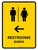 Restrooms With Left Arrow Yellow Bilingual Spanish Portrait - Wall Sign