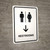 Restrooms With Down Arrow White Portrait - Wall Sign
