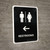 Restrooms With Left Arrow Black Portrait - Wall Sign