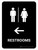 Restrooms With Left Arrow Black Portrait - Wall Sign
