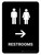 Restrooms With Right Arrow Black Portrait - Wall Sign