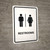 Restrooms White Portrait - Wall Sign