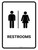 Restrooms White Portrait - Wall Sign