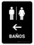 Restrooms With Left Arrow Black Spanish Portrait - Wall Sign