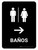 Restrooms With Right Arrow Black Spanish Portrait - Wall Sign