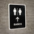 Restrooms With Up Arrow Black Spanish Portrait - Wall Sign